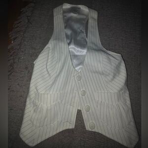 White Pinstripe Vest